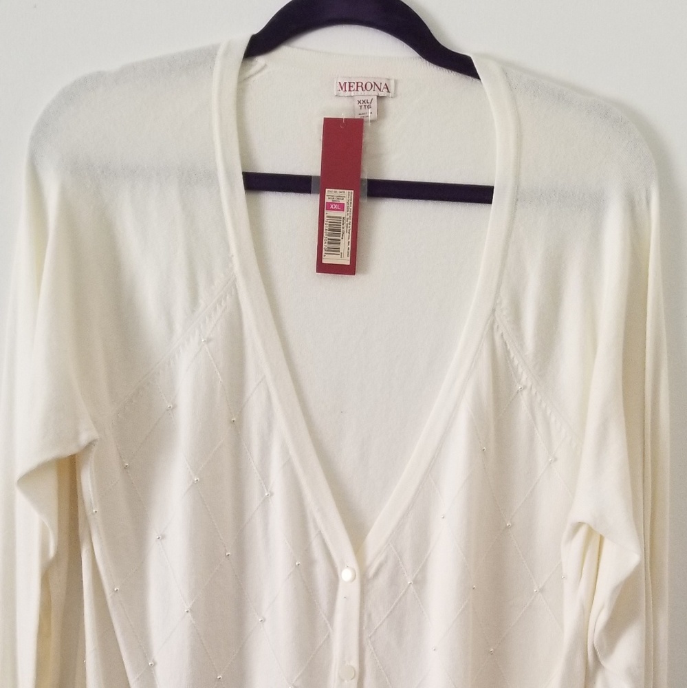 Merona pearl Cardigan cream size XXL